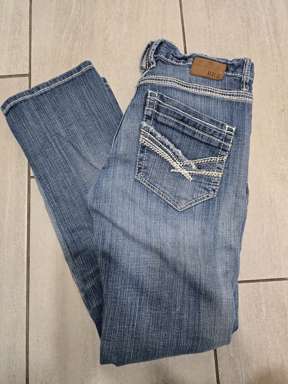 BKE Aiden Straight Jeans Women’s 32R Medium Wash Stretch Denim